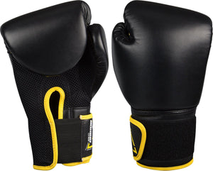 Avento bokshandschoenen pu - 14 oz - zwart geel