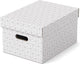 Esselte home duurzame middelgrote opbergdoos met deksel, set van 3 stuks - 100% gerecycled karton en 100% recyclebaar - wit