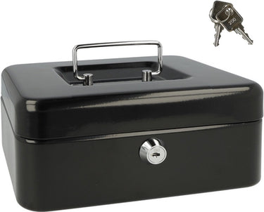 Westcott geldkist - 200x161x90mm - zwart - kunststof inzet met 3 vakken - ac-e51001-zw