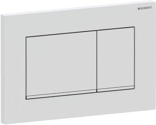 Geberit sigma20 bedieningsplaat - 2-toets spoeling - rechthoekige knoppen - matwit easy-to-clean - dualflush - mat wit