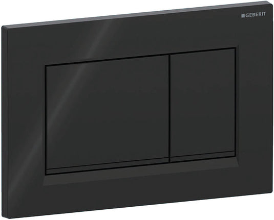 Geberit sigma20 bedieningsplaat - 2-toets spoeling - vierkant - glans zwart mat zwart