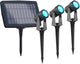 Calex aosta solar buiten spotlight 3-pack – rgbic + 2700–6500k – 50 lumen – ip44 – solar – usb-c oplaadbaar – 3w zonnepaneel – 2×1500mah vervangbare batterijen – zwart