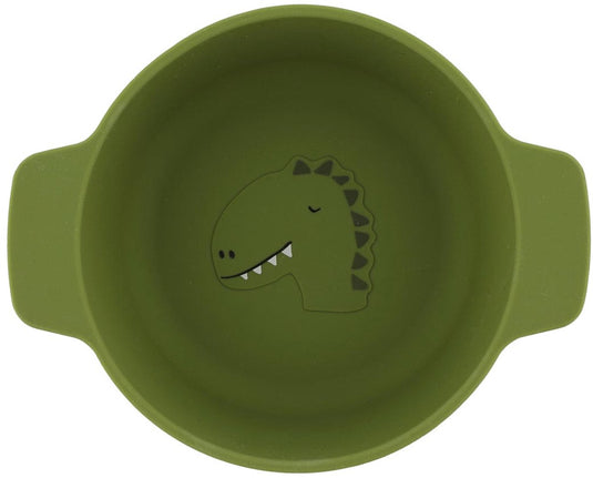 Trixie siliconen kom mr. dino - kinderservies - 100% food grade silicone -vaatwas en microgolf bestendig