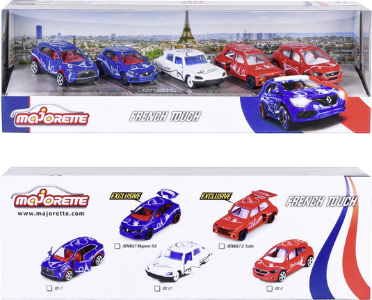 Majorette - french touch - 5 stuks - giftpack - franse auto's - vanaf 3 jaar