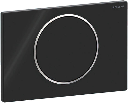 Geberit sigma10 bedieningsplaat - spoel-stop spoeling - rond - zwart glans zwart