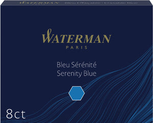 Waterman -vulpeninktpatronen | lang international | serenity blue | 8 inktpatroon