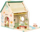 Classic world houten poppenhuisje met tuintje, 10dlg.