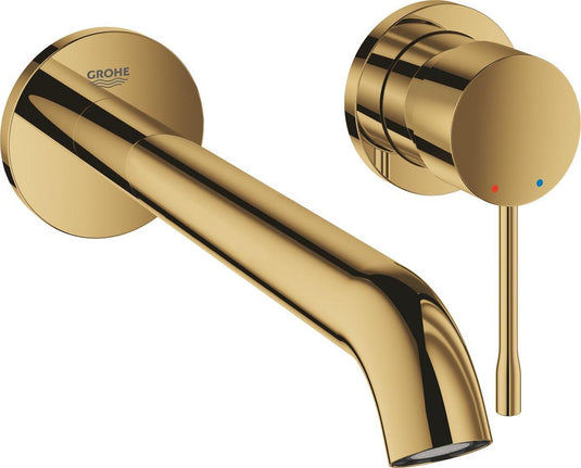 Grohe essence new wandgemonteerde inbouw wastafelkraan - afbouwdeel - zonder inbouwdeel - lange uitloop - cool sunrise (goud) - 19967gl1