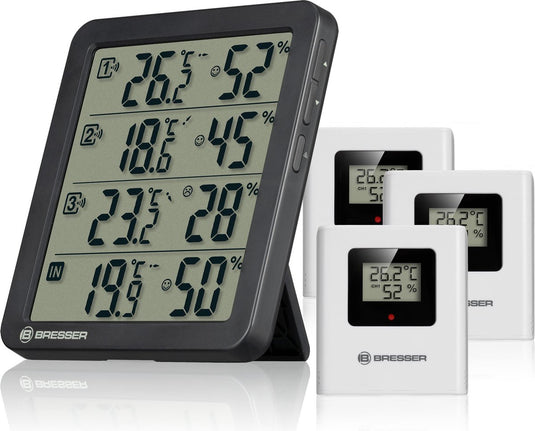 Bresser weerstation - quadro nv - 4 meetresultaten - 3 thermo hygro,- sensoren