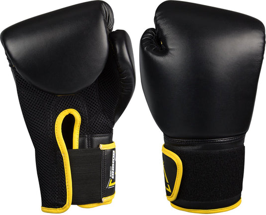 Avento bokshandschoenen pu - 12 oz - zwart geel