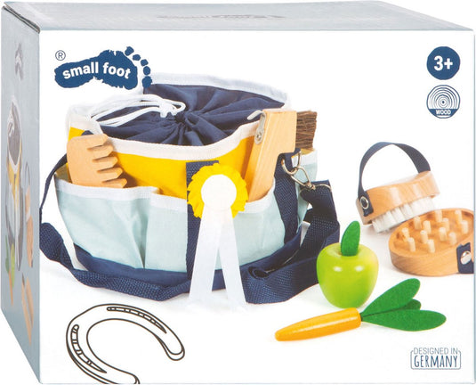 Small foot - houten paardenverzorgingsset met tas, 8dlg.