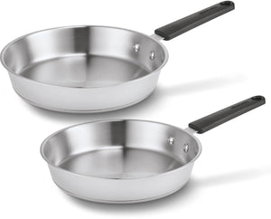 Brabantia enjoyment koekenpannenset ø 24cm ø 28cm - premium - rvs - 90% gerecycled - pfas-vrij - inductie geschikt