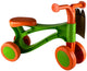 Lena loopfiets eco oranje groen - duurzaam speelgoed voor kinderen.