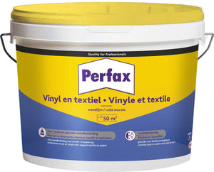 Perfax vinyl en textiel wandlijm 10 kg | gebruiksklare hoogwaardige lijm | voor diverse materialen | betrouwbare en veelzijdige toepassing | wand bekleding | feilloze afwerking