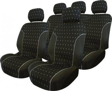 Carpoint stoelhoesset charcoal 9-delig zwart - autostoelhoes set