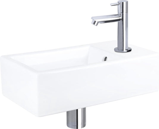 Differnz force fonteinset - keramiek - kraan recht chroom - 40 x 22 x 11.5 cm