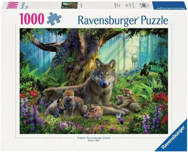 Ravensburger puzzel familie wolf in het bos - 1000 stukjes dieren.