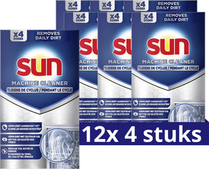 Sun vaatwasmachinereiniger - in-wash - 12 x 4 doses - voordeelverpakking