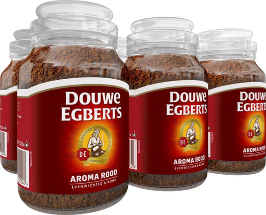 Douwe egberts aroma rood oploskoffie - 6 x pot van 200 gram