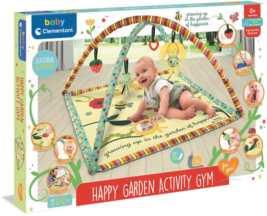 Clementoni baby speelmat met speelboog - babygym - activity play gym - sensorisch montessori speelgoed voor peuters vanaf 0 maanden