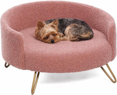Flamingo hondenbed – sofa hond – sofa kat – dizco rond roze – 51 x 50 x 30,5 cm – metalen pootjes