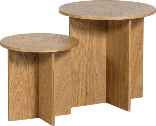Woood lina bijzettafels - hout - naturel - 45x45x45 35x35x35