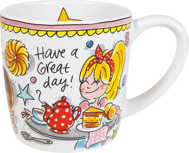 Blond amsterdam , even bijkletsen: cappuccino beker 0,5l