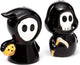 Puckator peper- en zoutstel - set skull boy ghost boy - halloween - dolomiet keramiek - 8-8.5x5-6x5-5.5cm