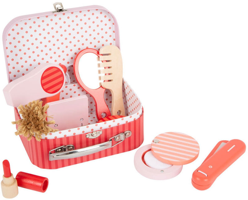 Afbeelding laden in galerijviewer, Small foot - houten retro speel make-up in koffer
