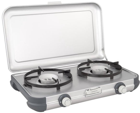 Campingaz camping kitchen 2 camping kooktoestel - 2 pits camping gas kooktoestel - 2x 2000 watt - zilvergrijs