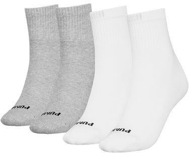 Puma dames 4p halfhoge sokken heart wit grijs