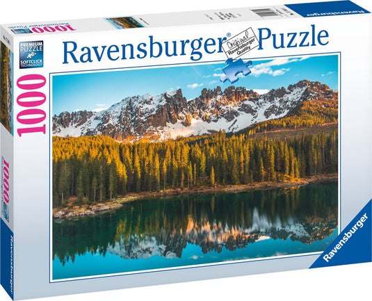 Ravensburger puzzel italian landscapes: lago di carezza - legpuzzel - 1000 stukjes