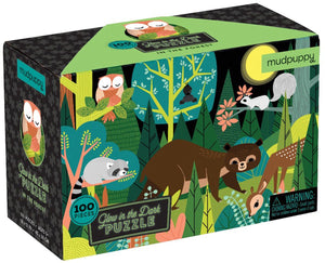 Mudpuppy glow in the dark puzzel - in het bos - 45x30cm - 100 stukjes - 5 jaar