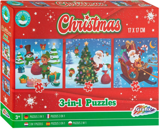 Grafix kerst 3-in-1 puzzel