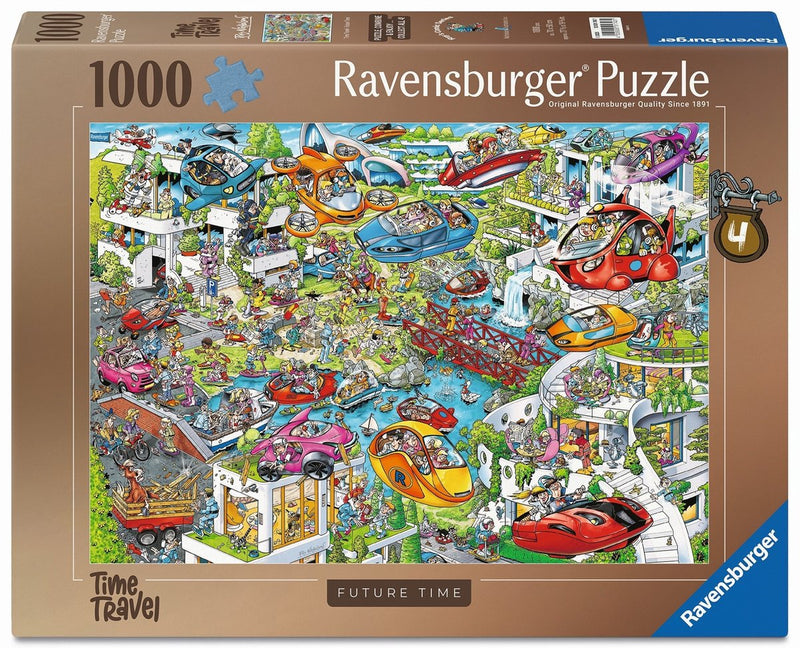 Afbeelding laden in galerijviewer, Ravensburger ray's comic series: time travel 4 – future time – cartoon legpuzzel – 1000 stukjes

