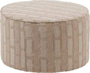 Woood sarli poef laag dessin - chenille - naturel beige - 36x60x60