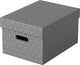 Esselte home duurzame middelgrote opbergdoos met deksel - set van 3 stuks - 100% gerecycled karton en 100% recyclebaar - grijs