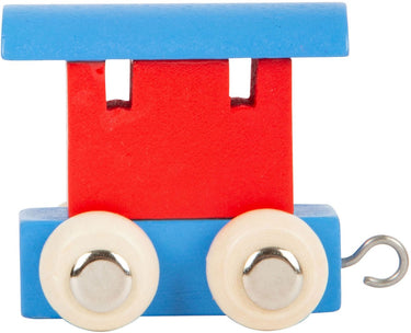 Small foot - houten lettertrein wagon rood blauw - 12 stuks