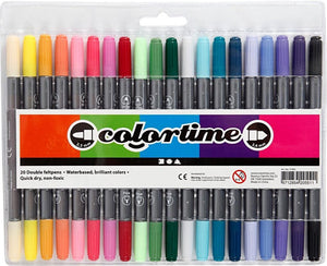 Creotime dubbelzijdige stiften - extra kleuren, 20st.