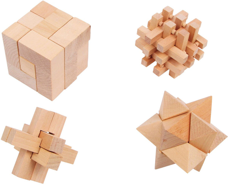 Afbeelding laden in galerijviewer, Small foot - houten breinpuzzels, set van 4
