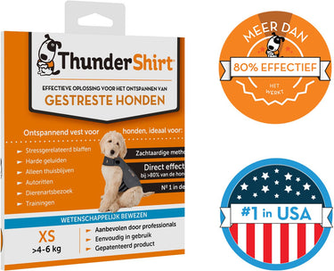 Thundershirt xs - nº1 ontspannend vest voor gestreste honden - direct rustgevend - eenvoudig in gebruik - zachte methode