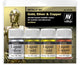 Vallejo hobbyverf - 70199 liquid color set - silver - (old) gold - copper - 4x 35ml verf set - 4 x 35 ml