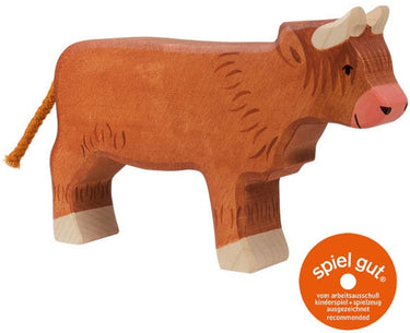 Holztiger boerderij - hoogland koe - 16x3x11cm - houten figuur - handgemaakt