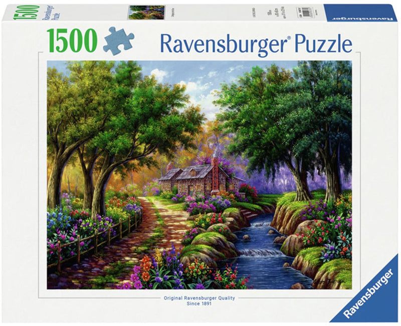 Afbeelding laden in galerijviewer, Ravensburger legpuzzel cottage bij de rivier, 1500st.
