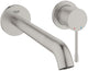 Grohe essence new wandgemonteerde inbouw wastafelkraan - afbouwdeel - zonder inbouwdeel - lange uitloop - supersteel - waterbesparend