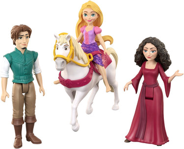 Mattel disney prinses rapunzel personageset met 3 kleine poppen en paard