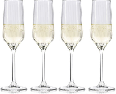 Alpina champagneglazen 22cl - champagne glazen set 4 stuks - ook geschikt als cava en prosecco glazen - champagneflutes - vaatwasserbestendige glazenset