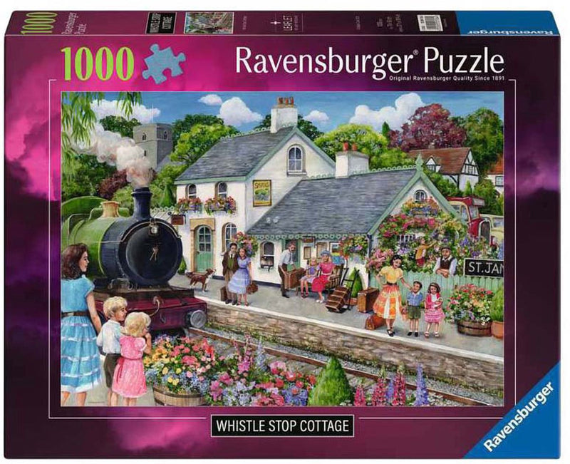 Afbeelding laden in galerijviewer, Ravensburger â€“ whistle stop cottage â€“ legpuzzel â€“ 1000 stukjes
