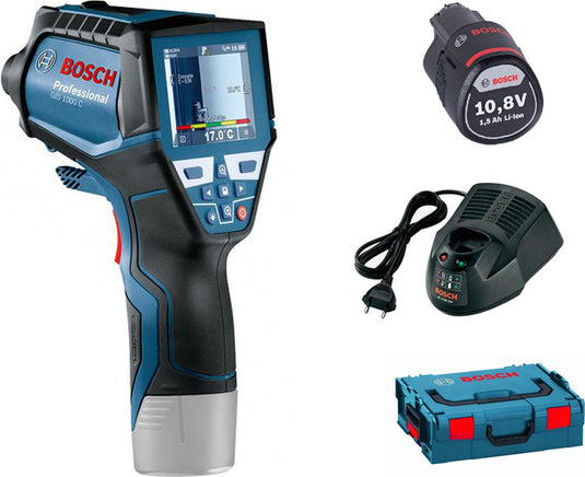 Bosch thermodetector gis 1000 c (1x12v 1,5 ah accu + lader al 1130 cv)