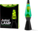 I-total lavalamp - lava lamp - sfeerlamp - 40x11 cm - glas aluminium - 30w - groen met gele lava - zwart - xl2341